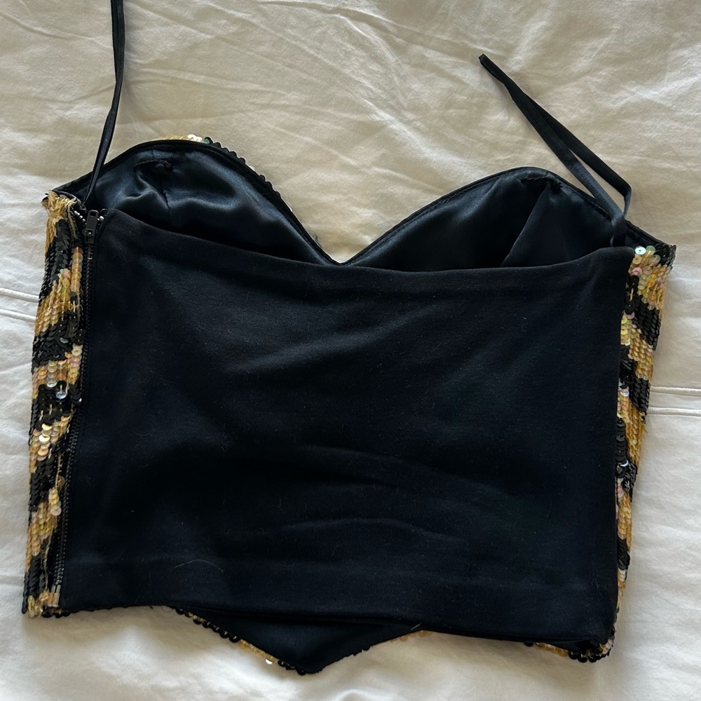 Jeanette kastenberg sequin crop bustier top - Picture 3 of 16